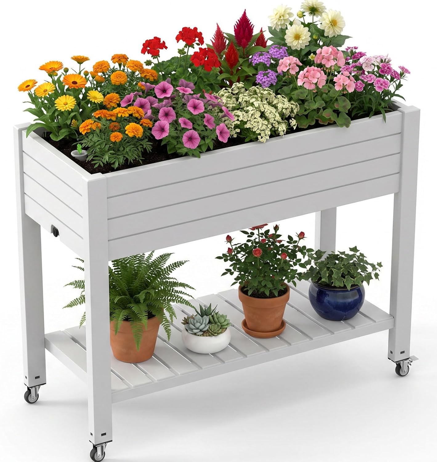 Raised Garden Bed - Raised Garden Beds Outdoor, with Wheels