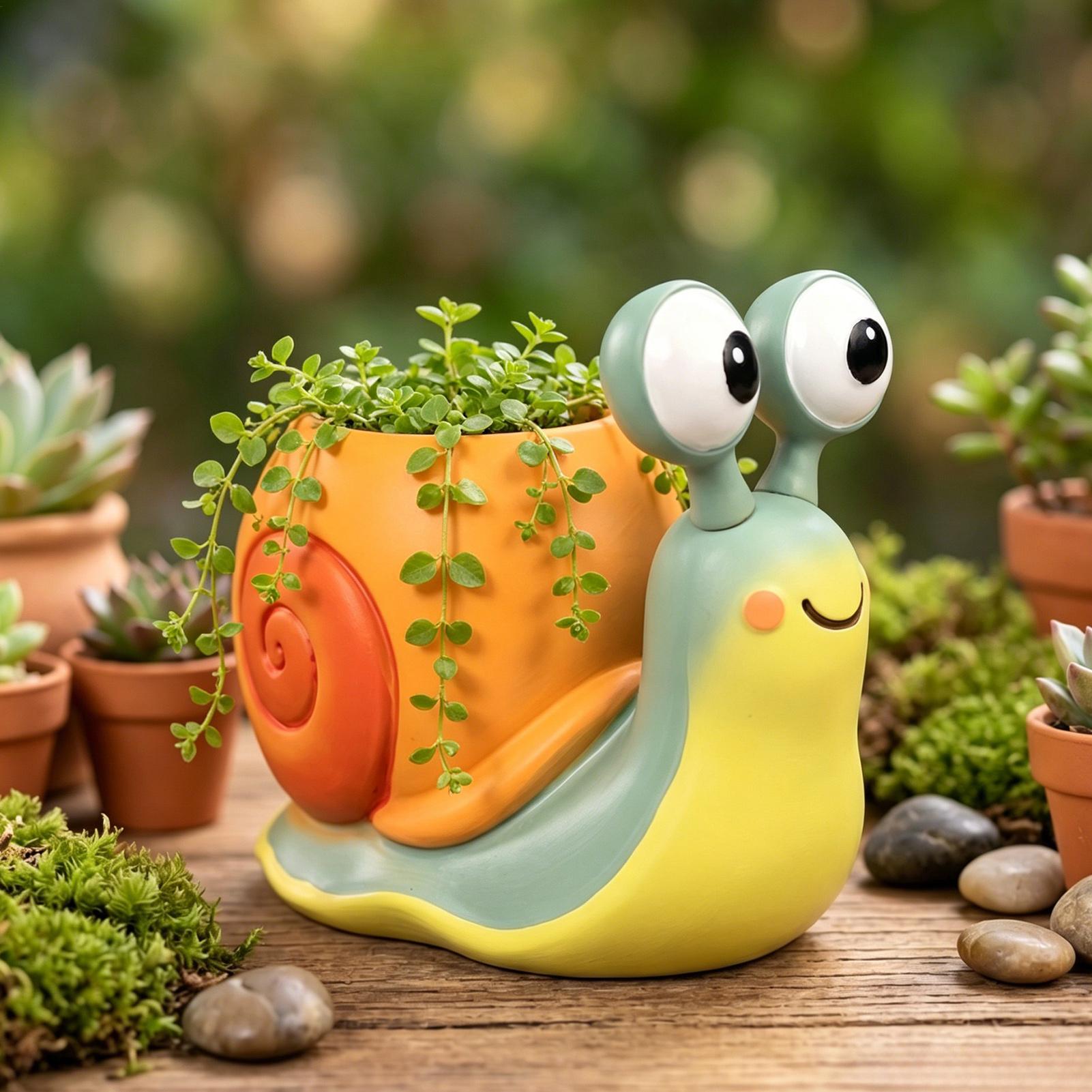 Snail Shape Flower Pot Snail f - огляд і ціна Indoor Herb Garden